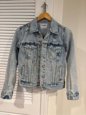 Old Navy Light Blue Distressed Denim Jacket